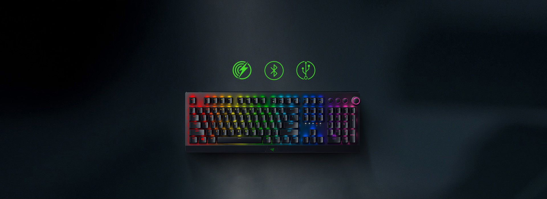 Bàn phím Không dây Razer BlackWidow V3 Pro (USB Wireless/Green switch/Bluetooth) (RZ03-03530100-R3M1) có thể kết nối đa dạng